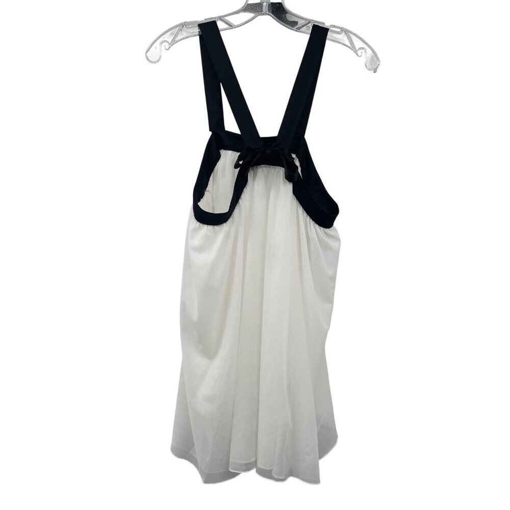 Kate Spade Womens Sheer Top Sleeveless Ivory/Black Bow Size 1 New